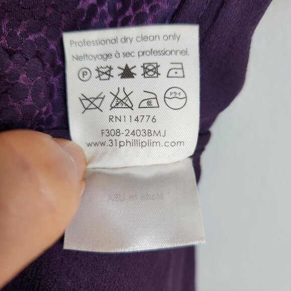 3.1 Phillip Lim Purple Jacquard Silk Peplum Top – Made in USA / EUC - Picture 15 of 16